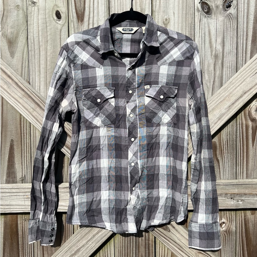 Vintage Salt Valley Western Pearl Snap Shirt Size Small